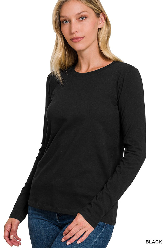 Black long sleeve crew style top