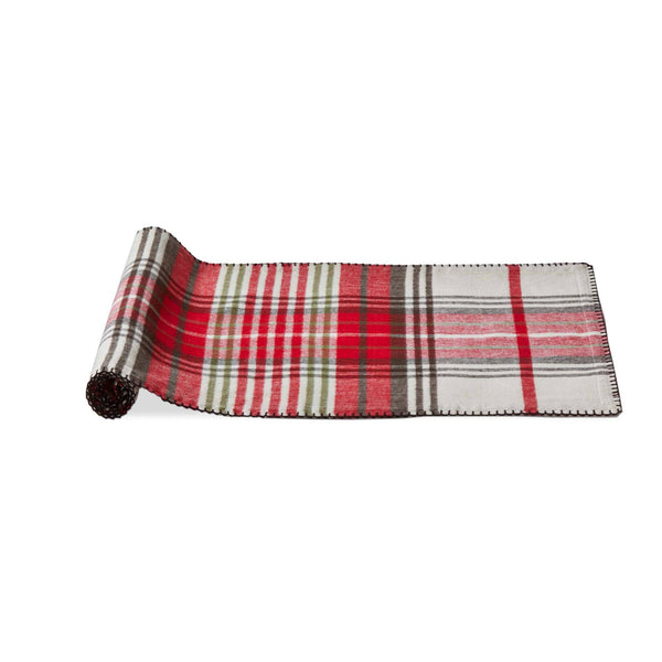 this red and beige plaid cotton table runner is the perfect way to add a touch of classic and timeless style to your table setting. the table runner is made from high-quality cotton, which is soft and durable. it features a traditional plaid design in red and beige colors.
