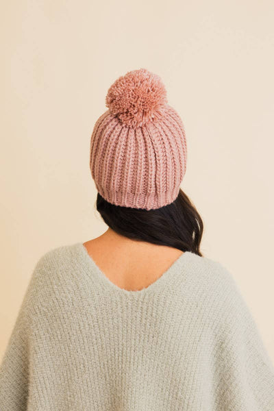 Cable Knit Pom Beanie
