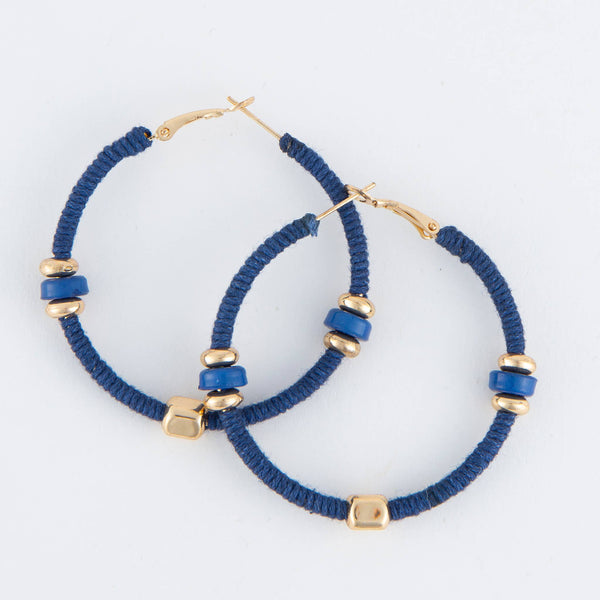 Zephyr Corded Gold Hoop Earrings