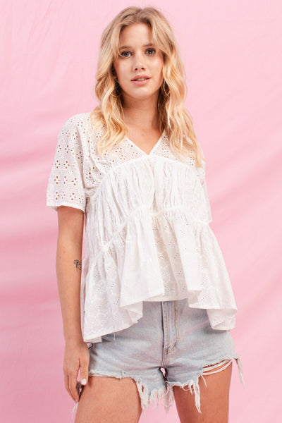 White Eyelet Lace Top