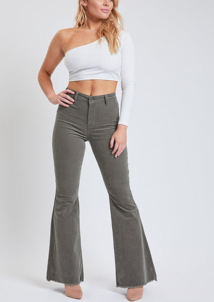 Olive Corduroy Flares-Junior