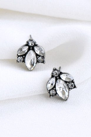 Small Mixed Crystal Stud Earrings