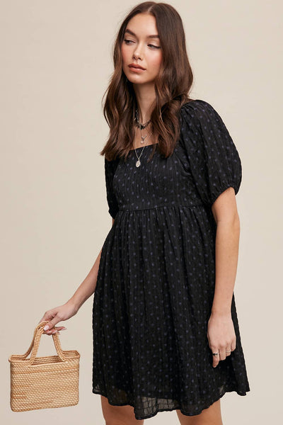 Dot Puff Sleeve Dress