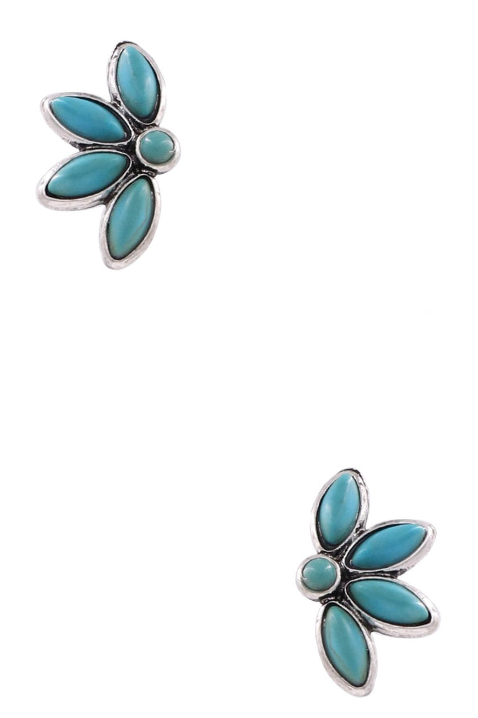 Metal Western Floral Earrings