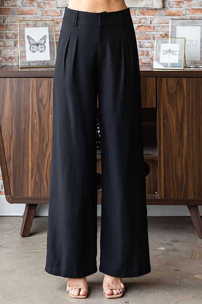 SOLID WIDE LEG PANTS