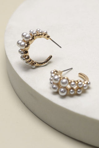 Double Row Pearl Earrings