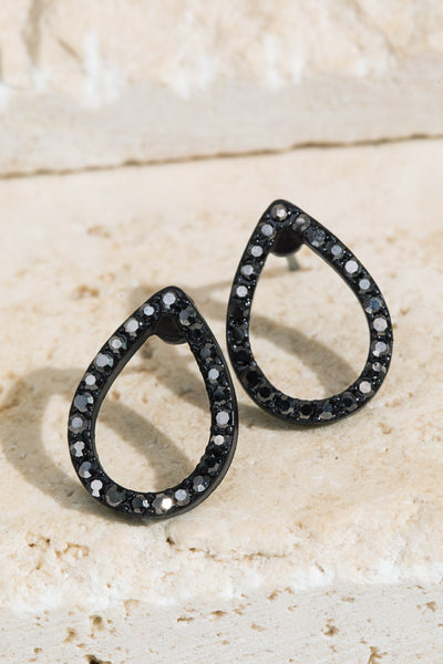 Pave Rhinestone Teardrop Stud