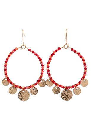 Red Circle Earrings