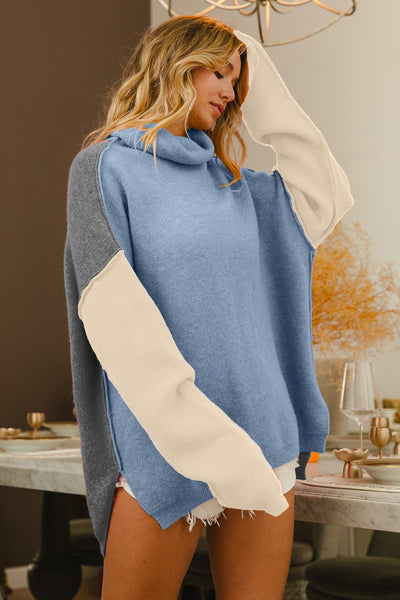 Turtleneck Block Sweater