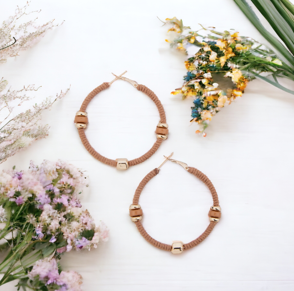 Zephyr Corded Gold Hoop Earrings