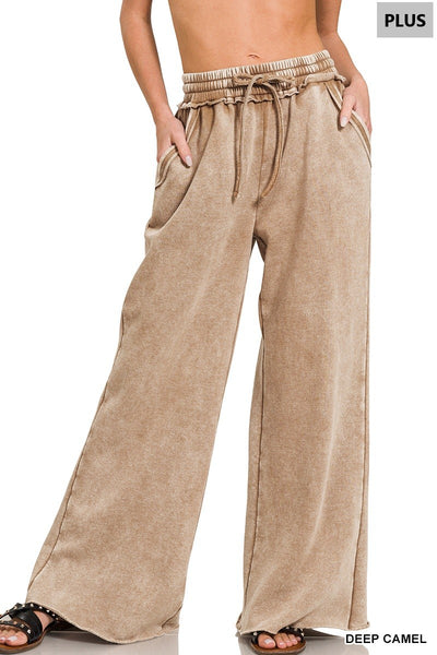 Acid Wash Palazzo Sweatpants