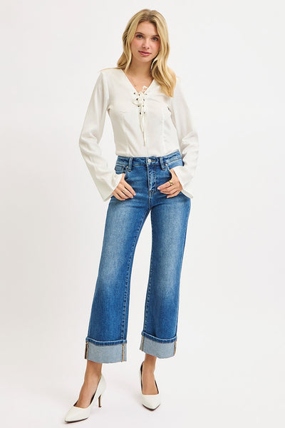 Mid Rise Cuffed Jean