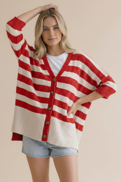 Oversize Stripe Cardigan