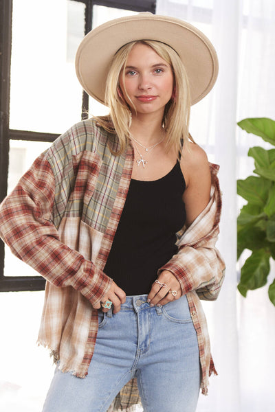 FRAYED EDGE PLAID SHIRT