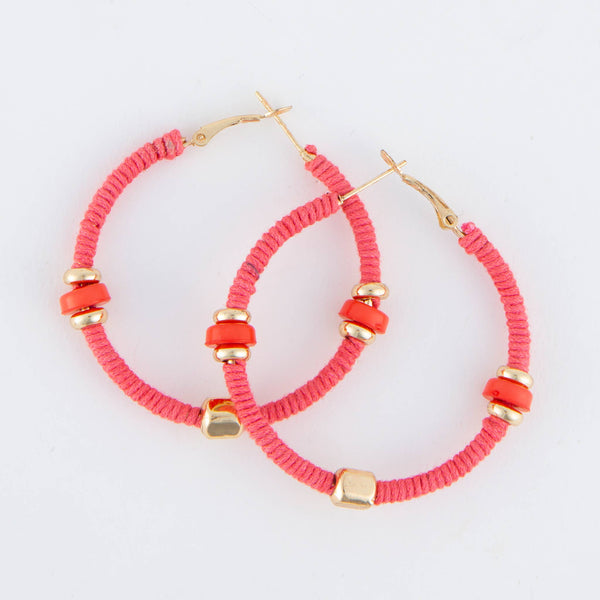 Zephyr Corded Gold Hoop Earrings