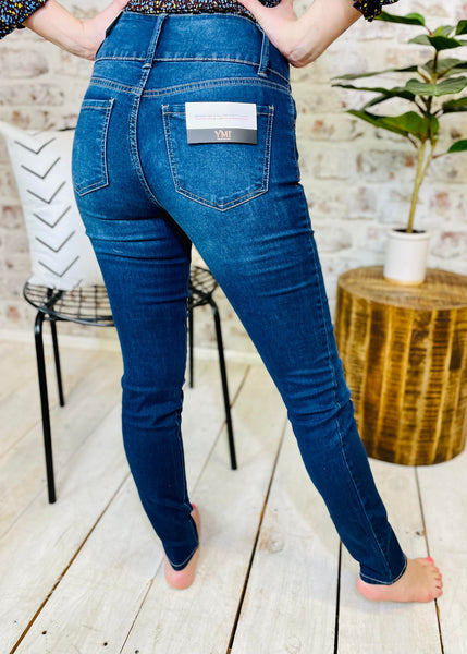 3 Button High-Rise Skinny Jeans