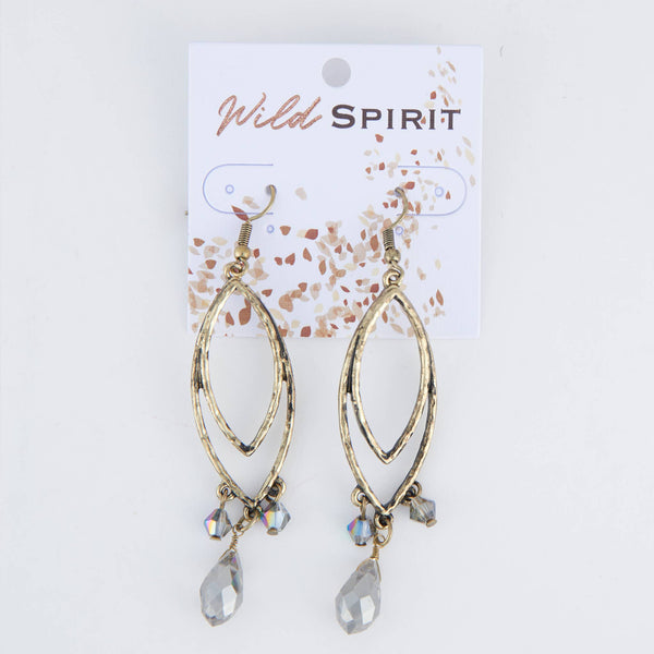 Wild Spirit Western Gold Double Oval Drop Earrings