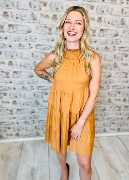 Mustard Halter Dress