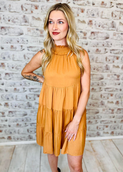 Mustard Halter Dress