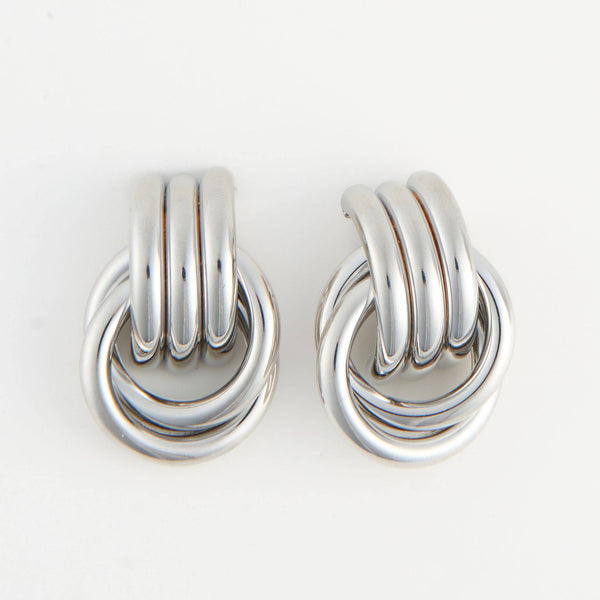 Stud Earrings Interlocking Triple Knot