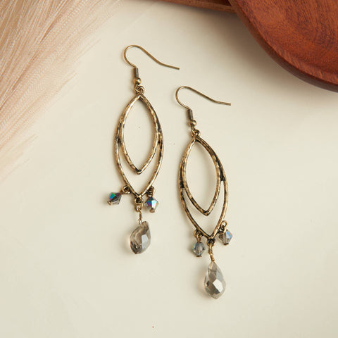 These wild spirit western style double oval hoop earrings are layered marquis design sand light weight
