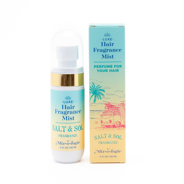 Salt and Sol/Sun hair fragrance by mixology.   Perfectly scented