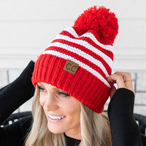 CC Knit Striped Beanie