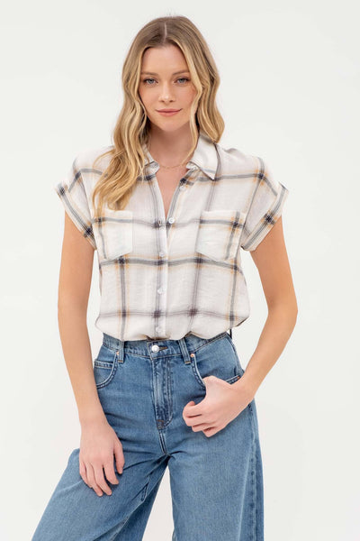 Plaid Short Sleeve Button Down