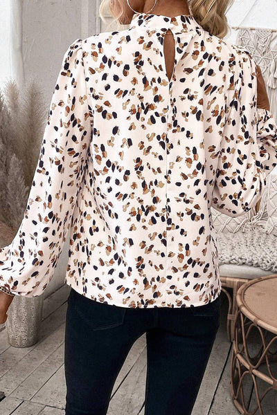 Lantern Sleeve Pleated Blouse