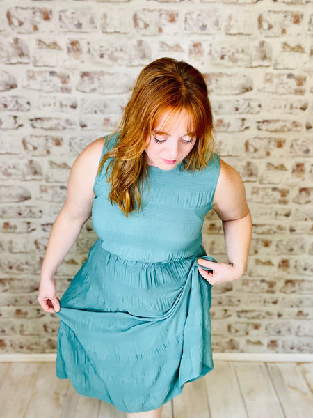 Vintage Jade Sleeveless Dress