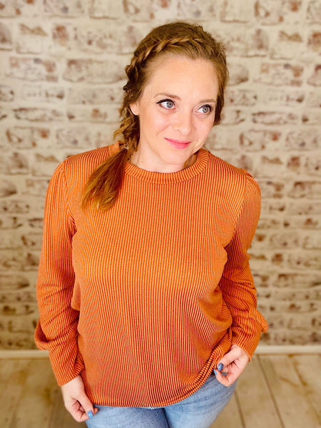 Round Neck Ribbed Solid Sweater