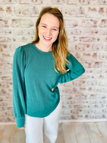 Round Neck Ribbed Solid Sweater