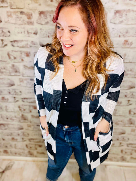 Black & White Checker Cardigan