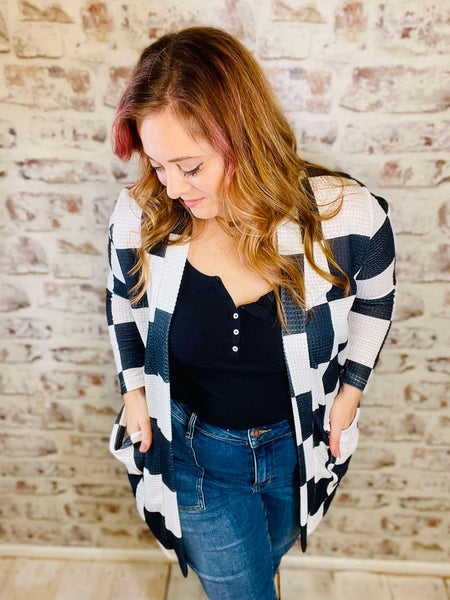 Black & White Checker Cardigan