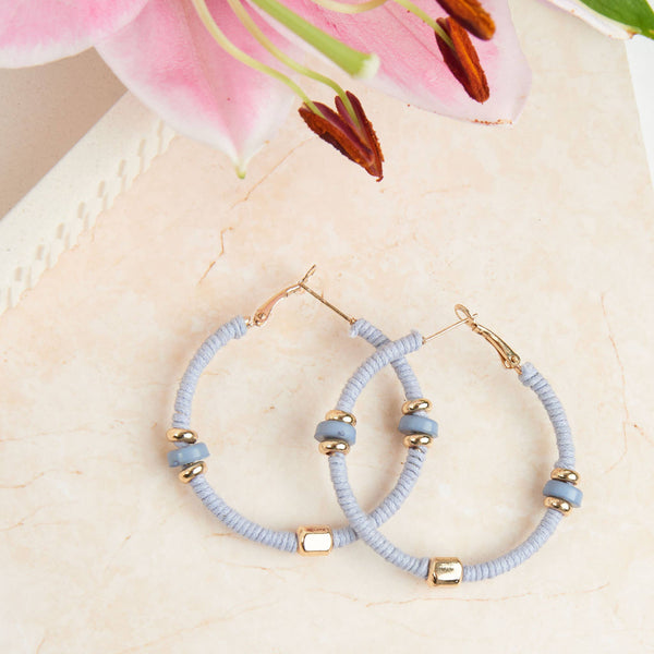 Zephyr Corded Gold Hoop Earrings