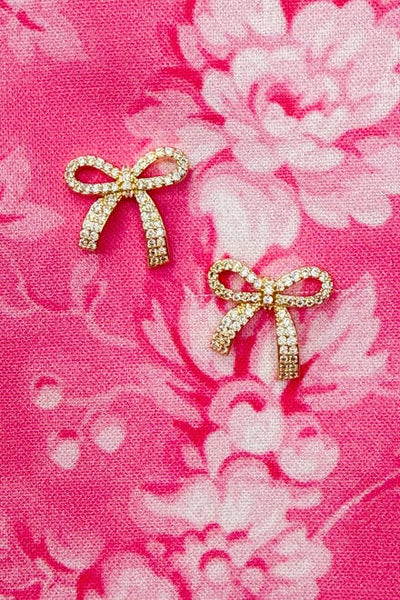 Rhinestone Bow Earrings