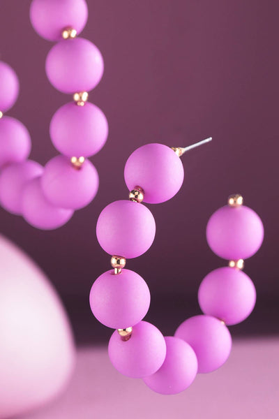 Acrylic Ball Hoop Earring
