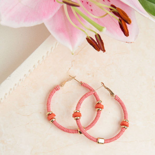 Zephyr Corded Gold Hoop Earrings
