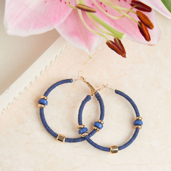 Zephyr Corded Gold Hoop Earrings