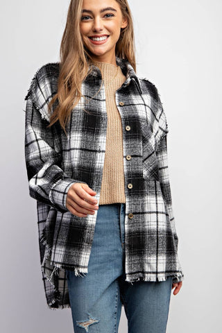 Soft Plaid Button Shacket