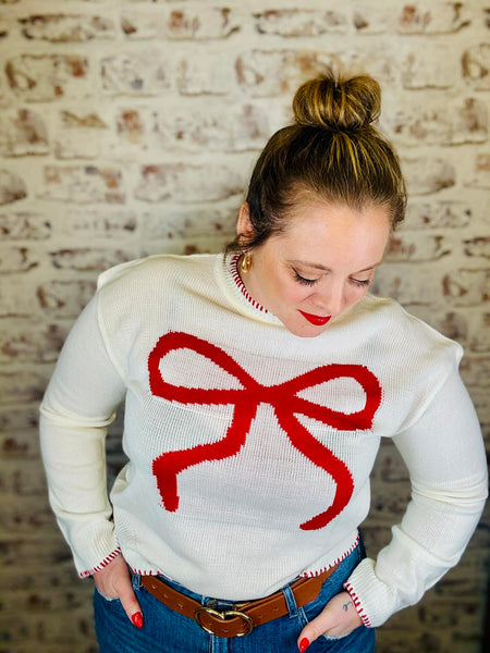 Ivory Bow Sweater