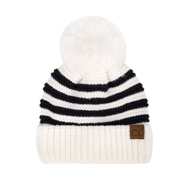 CC Knit Striped Beanie