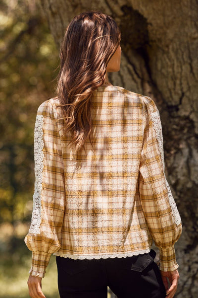 Lace& Plaid Blouse