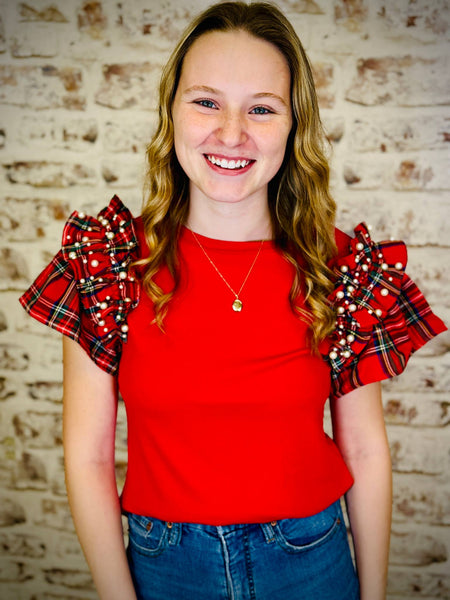 Red Holidazzle Pearl Top