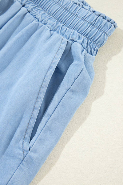 Wide Leg Chambray Pants