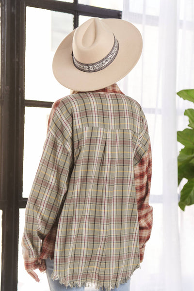FRAYED EDGE PLAID SHIRT