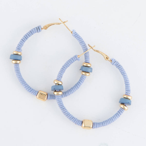 Zephyr Corded Gold Hoop Earrings