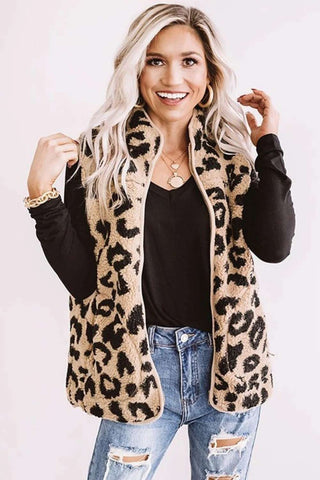Leopard Fleece Vest
