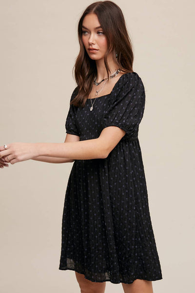 Dot Puff Sleeve Dress